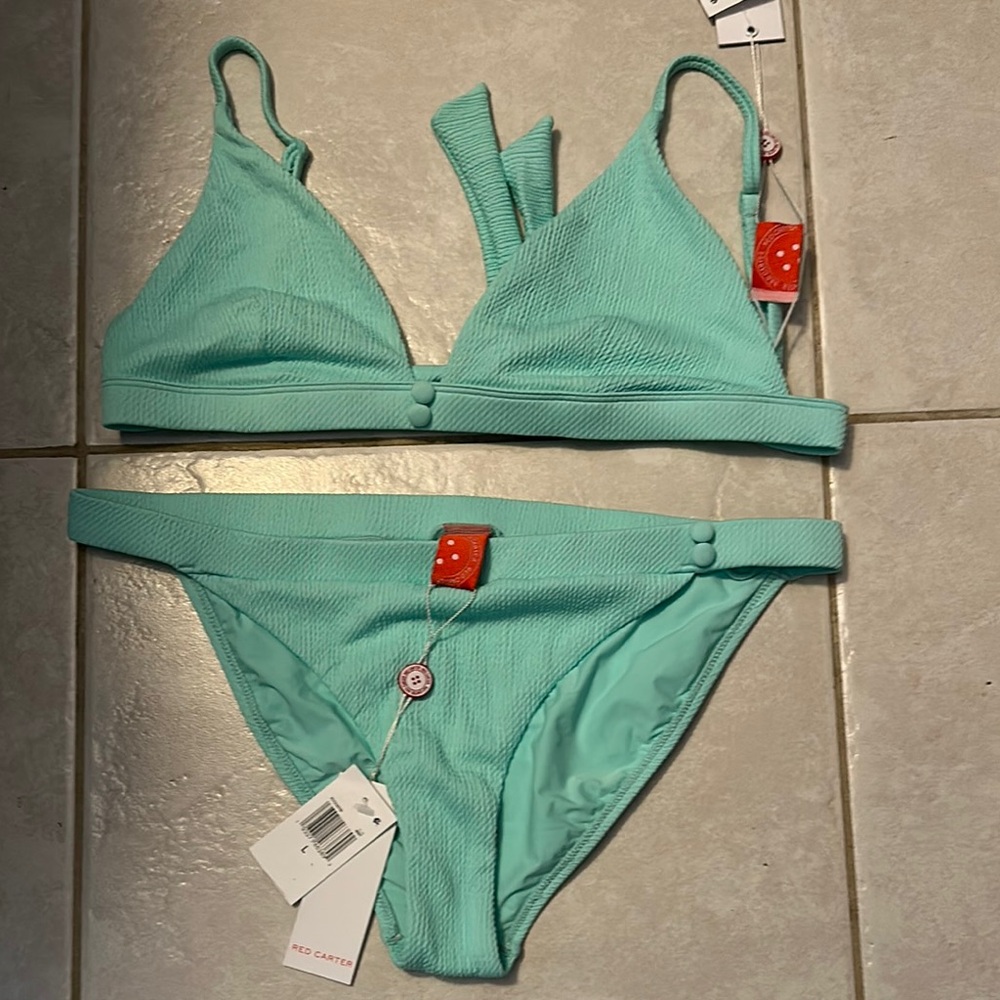 Red Carter Aqua Bikini Set Large